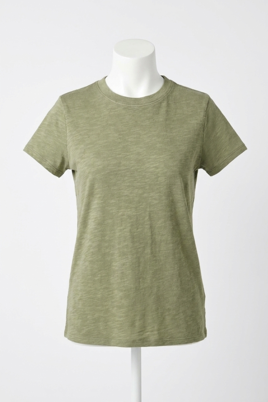 NEW BE COOL leona classic cut acid wash cotton tee in fern